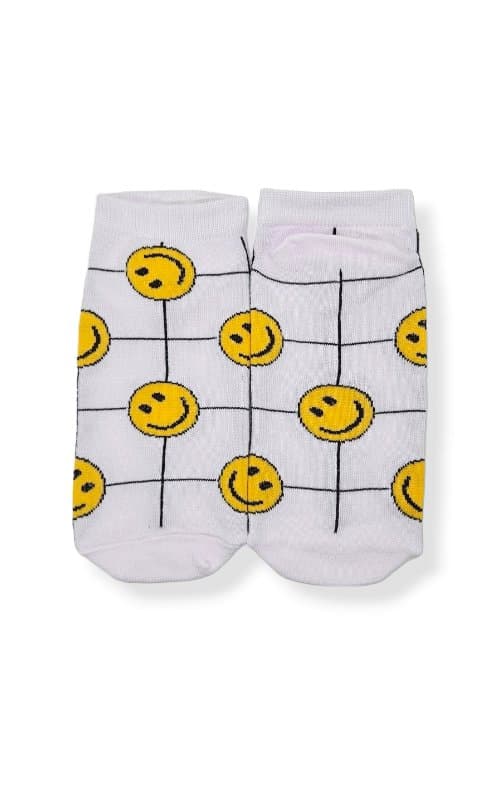 Soquete Caritas Felices Cuadriculada Base Blanca - CSK