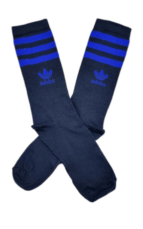 Deportiva Media Caña EDP Adidas Base Negra 3 Lineas Azules -CSK