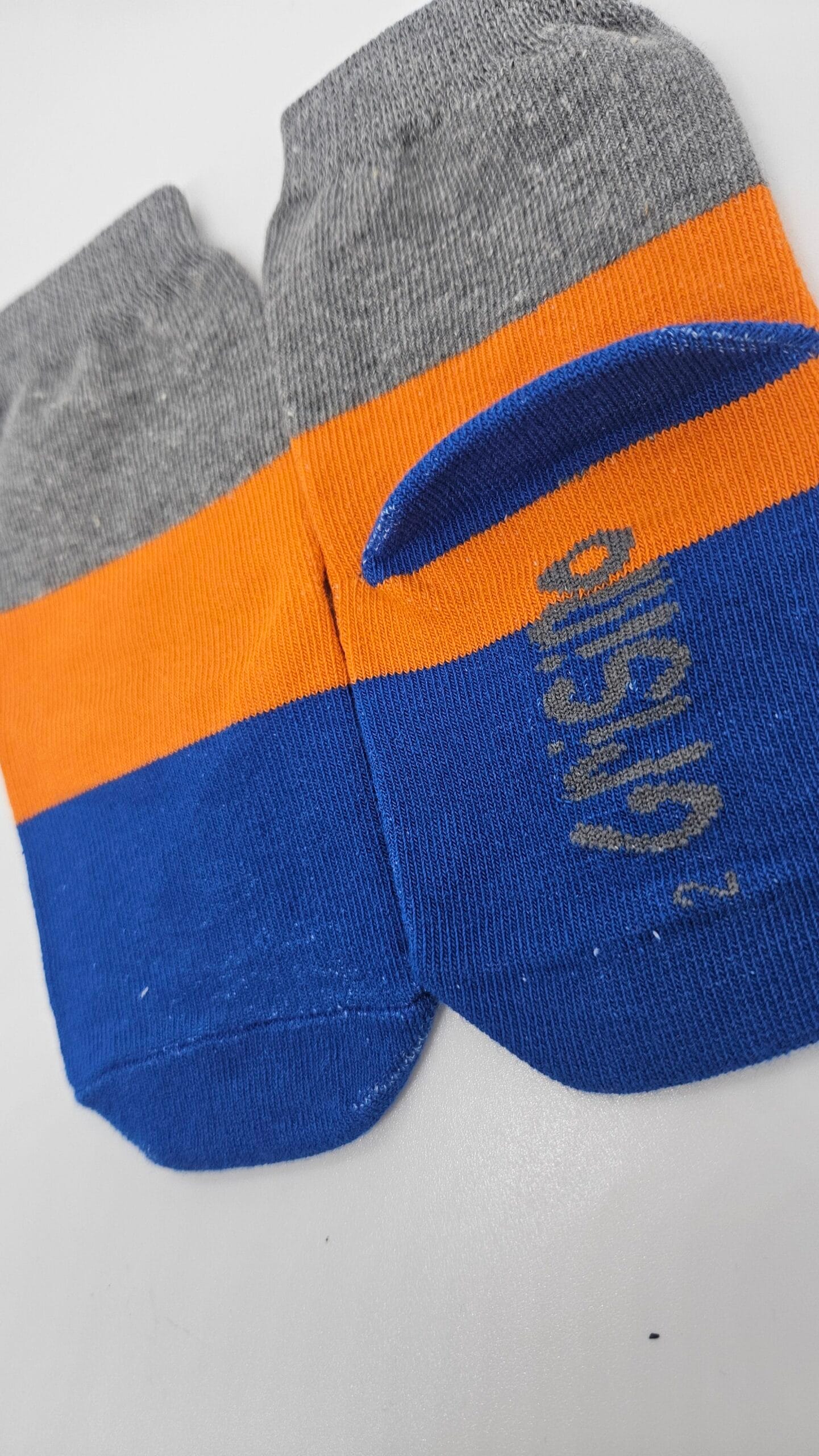 Kids Soquete Rayado Azul/ Naranja Talle (22/27) - KLT - Imagen 2