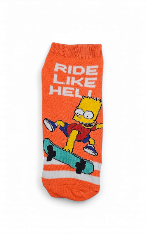 Soquete Simpson Bart Patineta Base Naranja - CSK