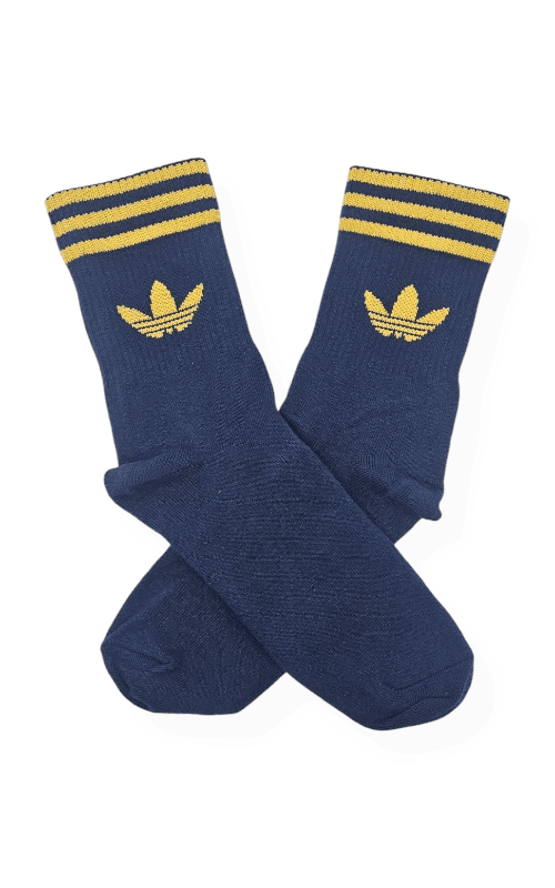 Deportiva Media Caña Premium Adidas Base Azul Marino 3 lineas Amarillas - MLP