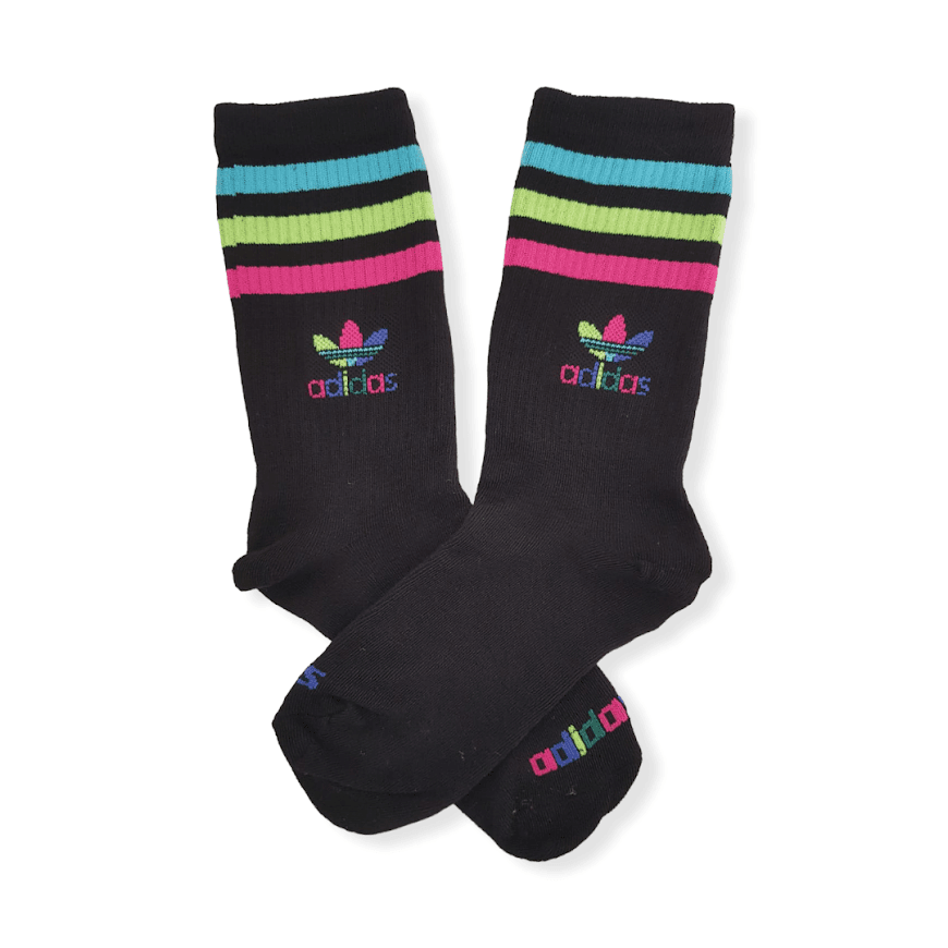 Deportiva Media Caña EDP Adidas Base Negra 3 Lineas Fucsia, Verde, Celeste ST - CSK