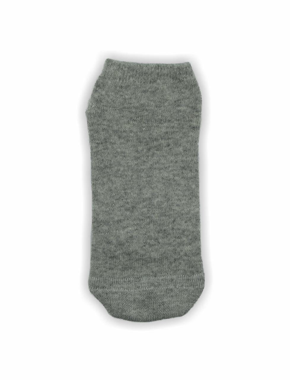 Soquete Liso de Algodón Gris Doble Cabo Grande - CNT