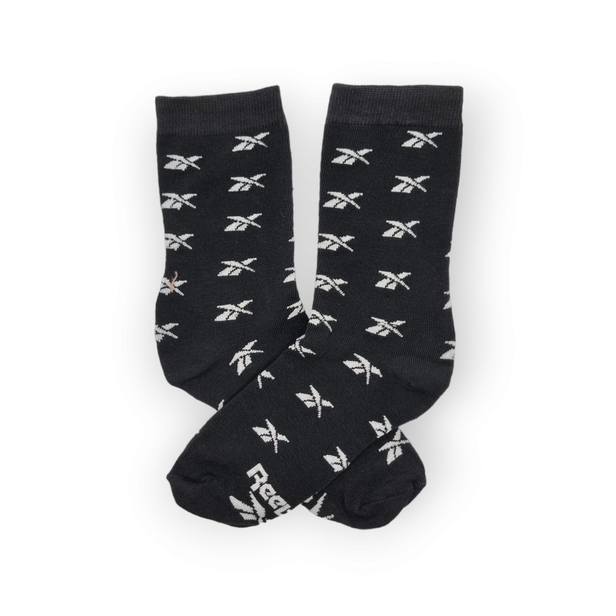 Media Caña EDP Reebok Base Negra Logos Multi Blancos - CSK